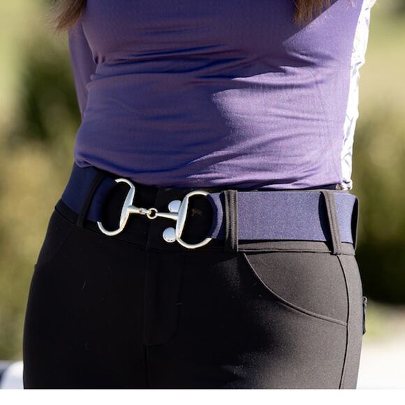 The Novella Snaffle Stretch Belt Blue Gold main image 5